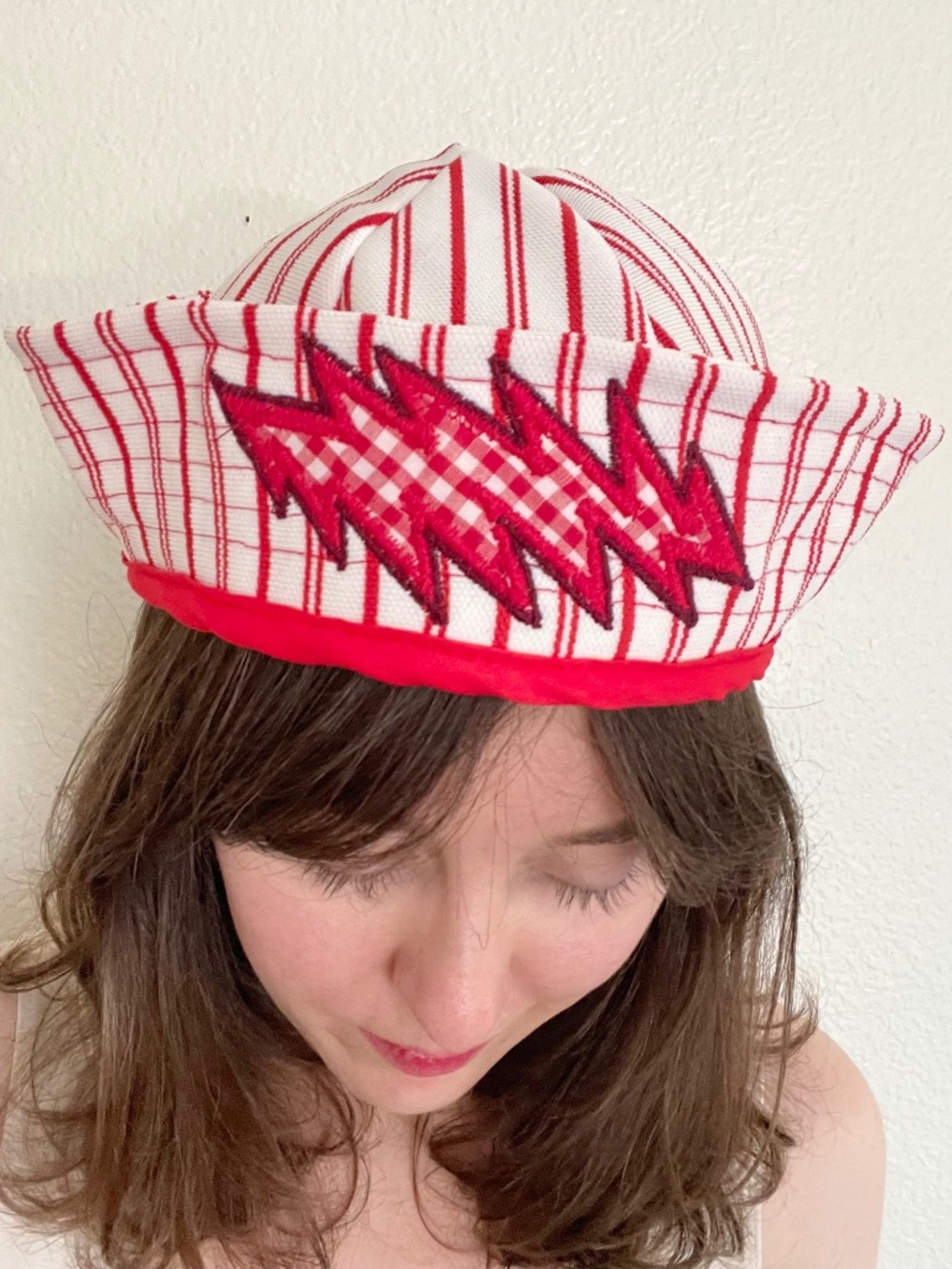 Handmade Lost Sailor Hat Upcycled Vintage Fabric Dead Inspired Bolt